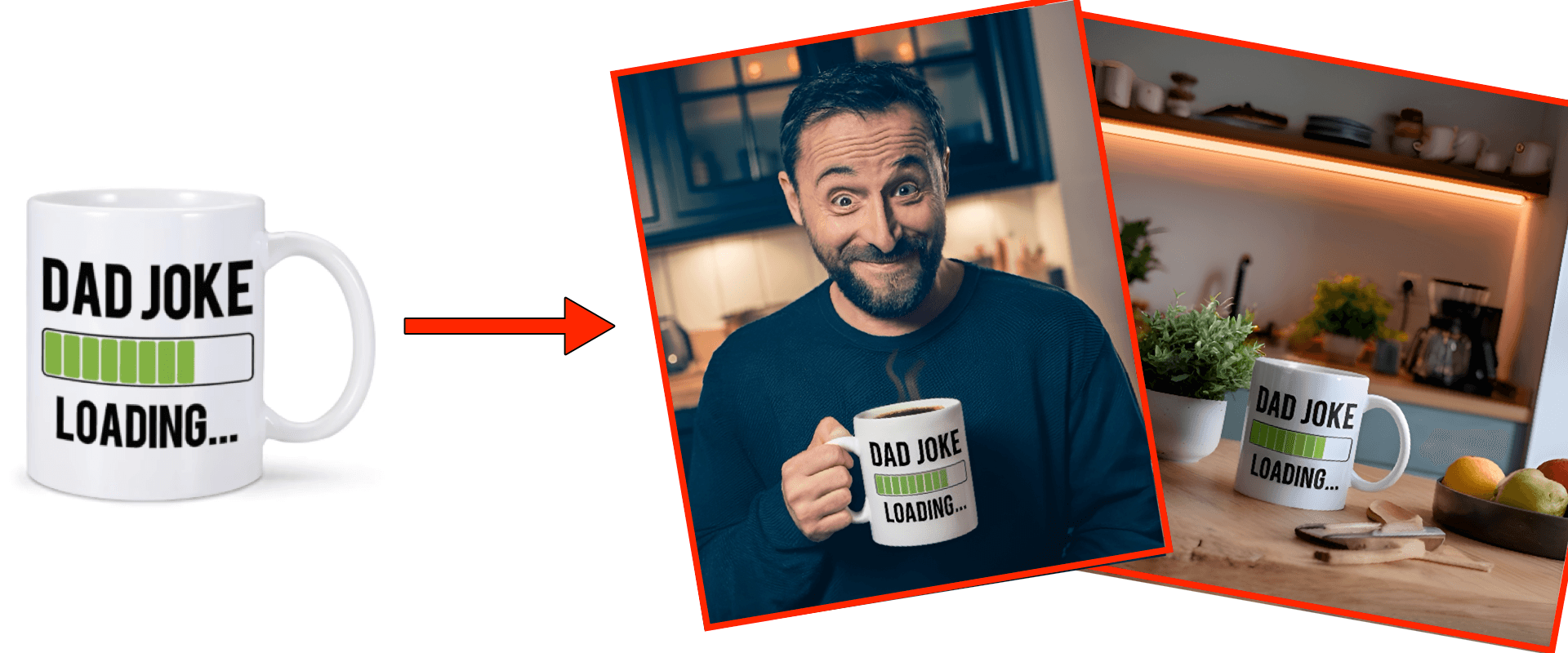 KI-generiertes Produktbild eines Kaffeebechers für den E-Commerce